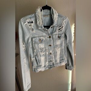 Carmar Light Blue Frayed Denim jacket